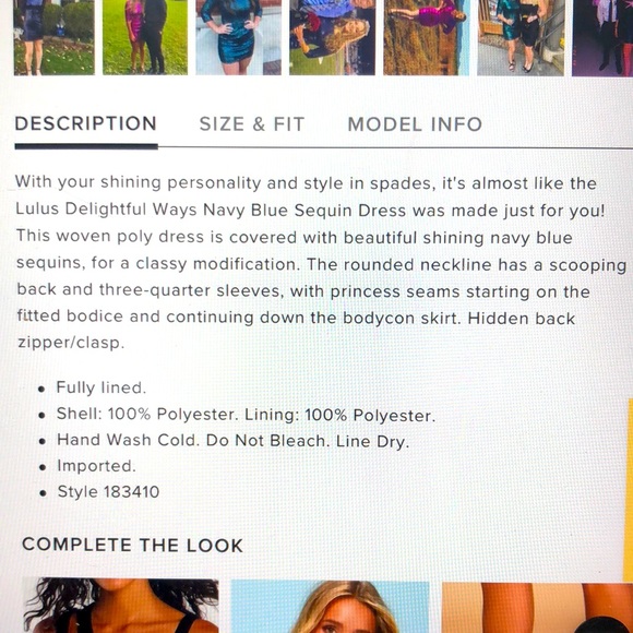 Delightful ways Navy Blue Sequin Dress - Picture 6 of 6